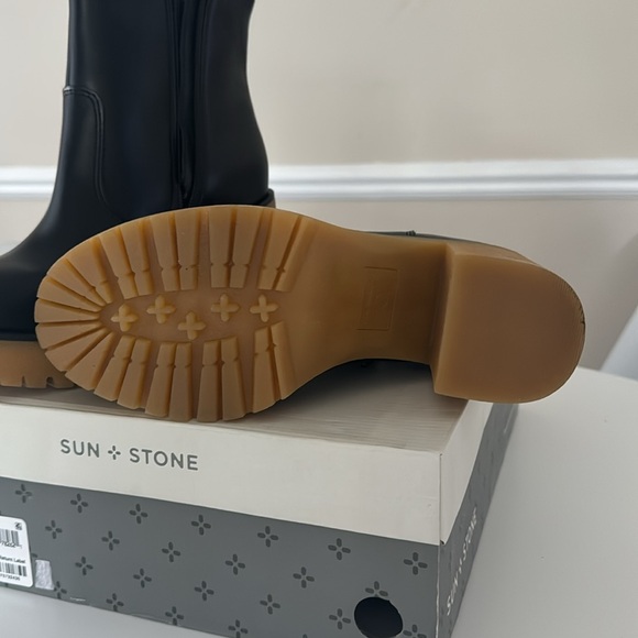 Sun + Stone Womens Lennii  Faux Leather Platform Ankle Boots 7.5 M - Picture 3 of 6